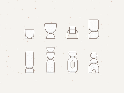 Ceramic Forms: Planters ceramics forms illustration linework minimal planters pottery simple sketch stoneware