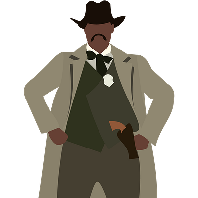 Bass Reeves badge cowboy cowboy hat cowboys hats historic illustration mustache profile image ranger sheriff vector western wild west