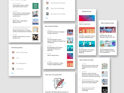 Article page sidebar components article design article page articles component medical app medical design news feed newsfeed sidebar sidebar menu ui ui ux ui design user interface design ux ux design web design xd