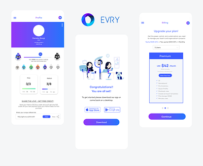 EVRY APP design illustration mobile mobile app mobile design ui user experience design user interface design ux