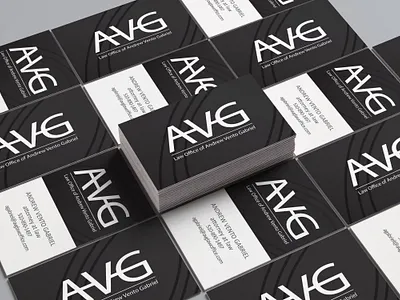 AVG BusinessCards branding business card design flat illustrator logo logo design minimal print typography vector