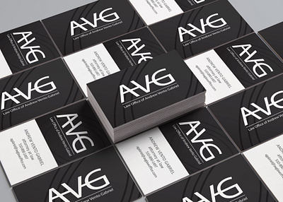 AVG BusinessCards branding business card design flat illustrator logo logo design minimal print typography vector