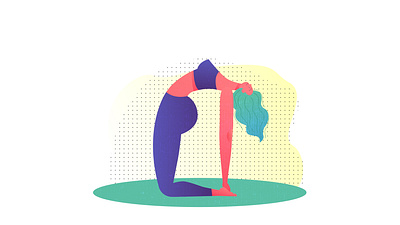 瑜伽女孩儿 yoga 健美 健身 女孩儿 插画 瑜伽 锻炼