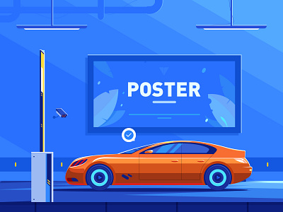 Parking payment car future illustration payment 小五