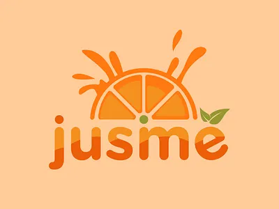 Jusme branding design flat icon illustration imagenatif juice logo menu minimal typo vector