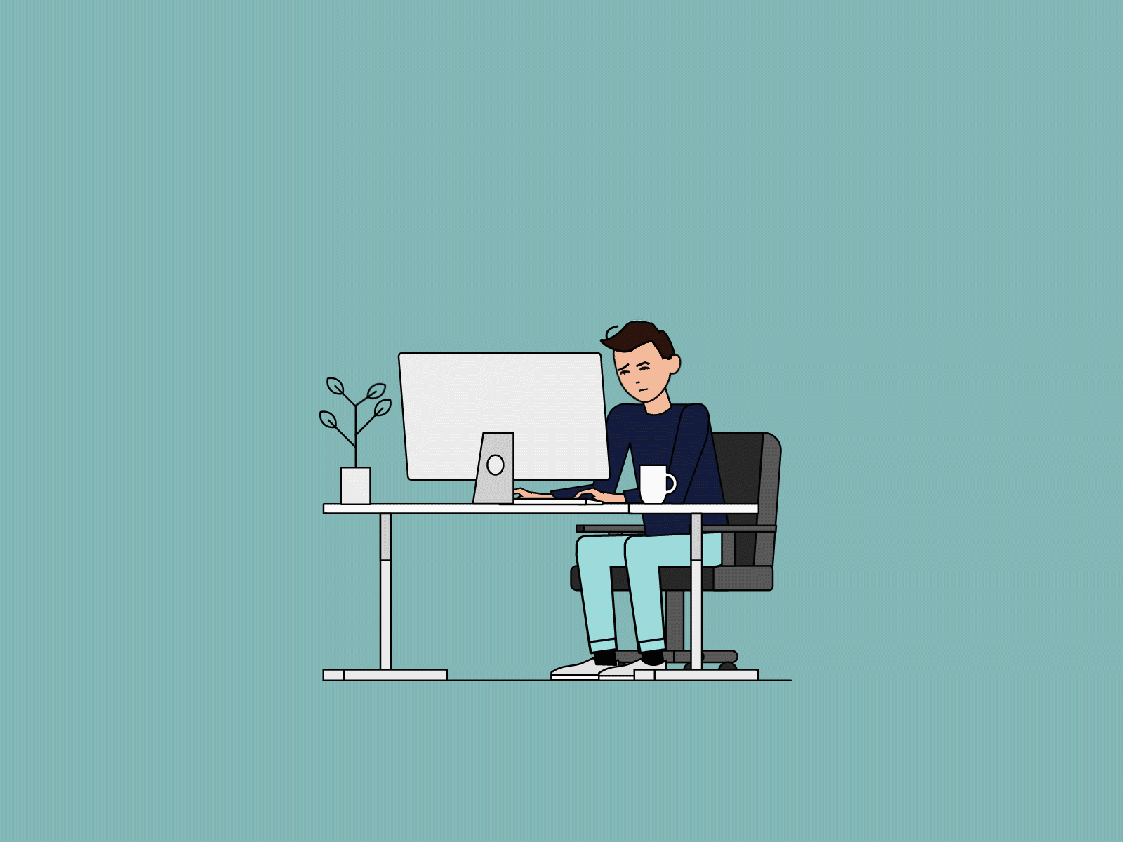 In The Zone animation character illustration inspiration loop mac motion motion design work working