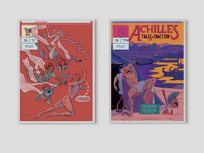 Achilles & Orestes Comic Covers comics covers greek illustration mythology roman