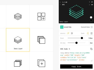 Icons Management Web Application v.0125 app application asset dashboard design designer icon interaction management outline store svg ui ux vector web