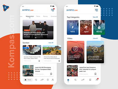 Mobile Apps - Kompas.com apps apps design blog design branding clean design kompas minimal design mobile apps mobile ui news news app news design newsfeed newsletter portal