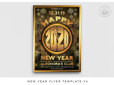 New Year Flyer Template V4 celebration classy club countdown design elegant gold golden midnight new year new year 2020 new year eve new year flyer new year party new year poster new years photoshop print psd urban