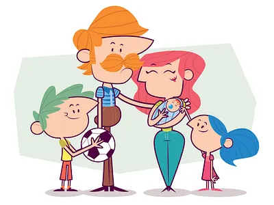 Family adobeillustator characterdesign colors family flat illustration illustrator mrbob simple vector