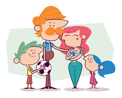 Family adobeillustator characterdesign colors family flat illustration illustrator mrbob simple vector