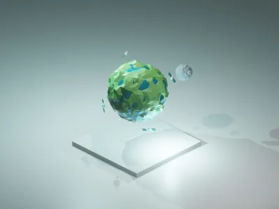 Hello World! 3d 3d animation blender diorama earth globe isometric design isometric illustration low poly low poly art moon satellite