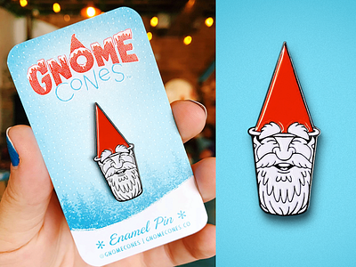 Gnome Cone Pin enamel pin gnome cone logo merch pin shaved ice snow cone swag