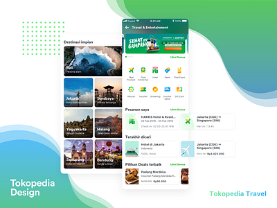 Travel & Entertainment Sub-homepage app branding design icon illustration logo tokopedia typography ui ux vector