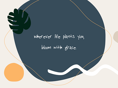 Bloom with grace 🌱 30daychallenge 30daysofdesign inktober inktober2019 minimal minimalism modern monstera october qotd quote quotes sketch vector