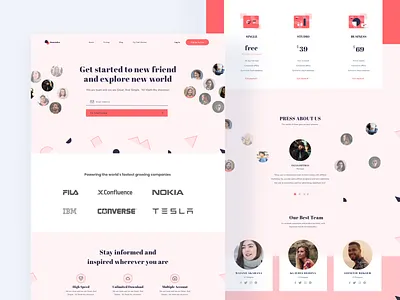 OKAY Landing Page UI KIT clean design featured footer header home landingpage noansa package portfolio pricing product design subscription support team testimonial ui ux web web design