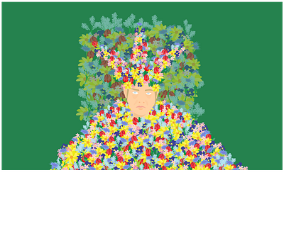 Overgrown // Inktober day 14 flower crown flowers inktober inktober2019 may queen mid sommar midsommar overgrown queen thrown vectober vector