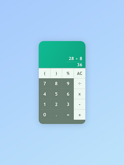 Calculator #DailyUI #004 adobexd app calculator calculator ui daily 100 challenge dailylogochallenge dailyui design lineargradient ui ux web web design webdesign website