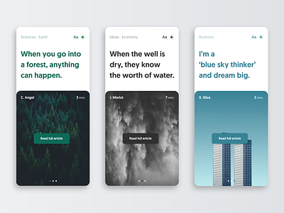 Articles Gallery - Color Experience app article clean creative minimal mobile mobile design reading ui ux web web design
