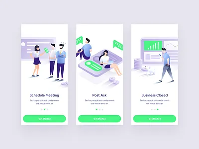 Walkthrough Referral Box android app app design flat illustration illustration interface ios light notes steps walkthrough