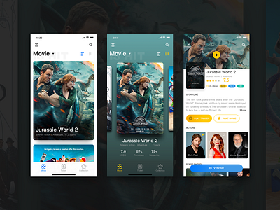 Movie page app design ui