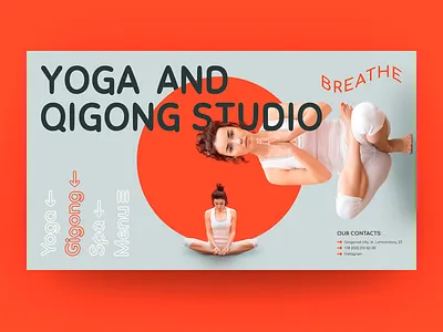 Yoga and Qigong Studio Breathe. Concept design minimal typography ui ux web web design website