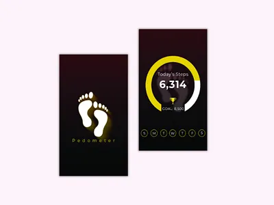 Pedometer App 3d android app design icons mockup photoshop uidesign uxdesign