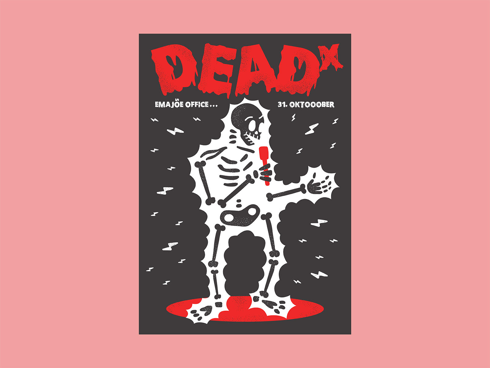 🕷️ It's the scary season 🕷️ creepy drawing electricity halloween illustration marketing poster scary skeleton ted tedx voltage