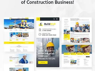 BuildWall - Construction Company Multipurpose WordPress Theme arhitecture business construction construction company corporate drag and drop elementor mechanic page builder responsive wordpress wordpress template wordpress theme wp