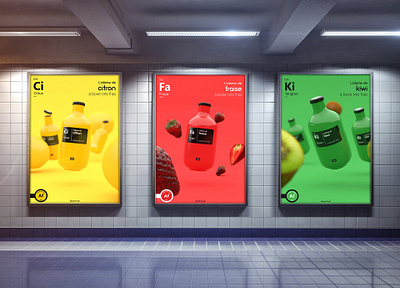 Atomik fruits branding colors illustration packaging