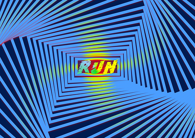 Run challenge graphic design illustration motivation motivations psychedelic run tuesday typography vector