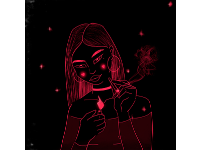 smoke art artist girl illustraion illustration neon paint can sketch smoke