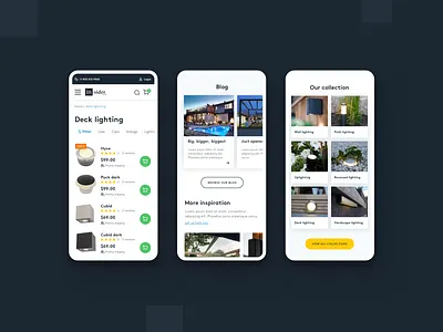 redesign in-sider mobile design lights mobile mobile ui design redesign ui ui ux ux webshop yellow