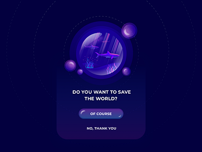 Call-to-action button concept: save the world animal art animals animation art button clean ocean climate change desctop design help icons illustration planet save the ocean save the sea shark ui ux web design website