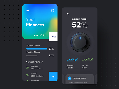 Bitcoin Trader Mobile App 3d app design fintech ui ux