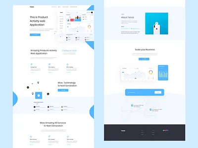 Product Activity Web App Landing Page ui ux website