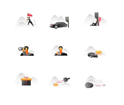 Red flag car applet empty state app emptystate icon illustration red ui