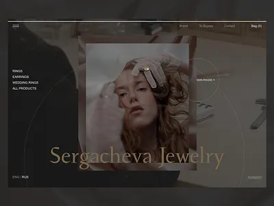 Sergacheva Jewelry / Concept #2 beauty design e commerce ecommerce fashion jewelry line ring typography ui ux web web design webdesign website