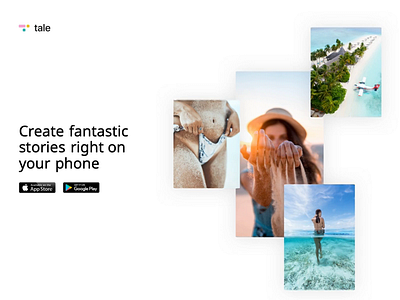 Landing for Tale animation app design images interaction landing minimal mono photos startup typography ui ux
