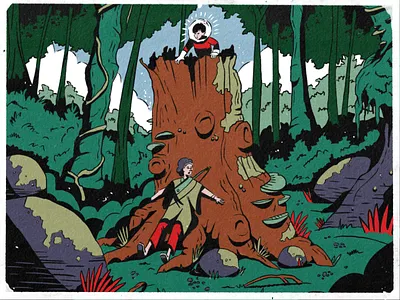 14 — Overgrown character design forest inktober inktober2019 ipad jungle procreate sketch space tree