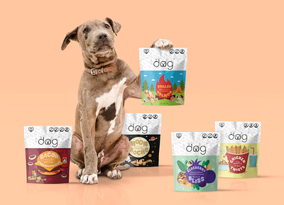 DOG colourful design designs food branding food packaging funny illustration illustration packaging packaging design product packaging