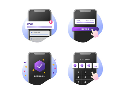 Pay with OVO Illustration adobe illustrator apps design illustration instructional illustration payment vector
