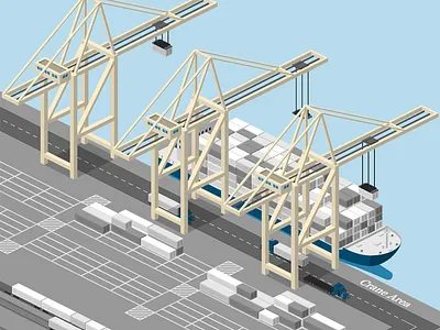 Logistics Template 2.5d illustration isometric logistics template vector