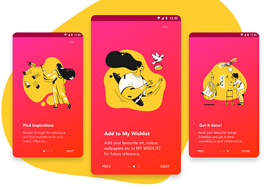 Walk Through Screens android app colours paint ui walkthrough