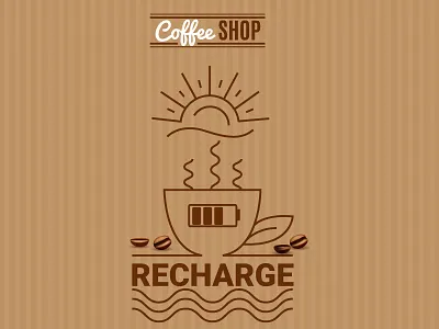 Coffe-Shop battery cup icon mug sun