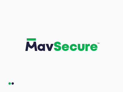 Logo for MavSecure Group branding identity mark clever smart creative cyber security encrypt geometric social monogram green blue logo logotype m dash shield m logo plogged protect symbol lettering typography wordmark