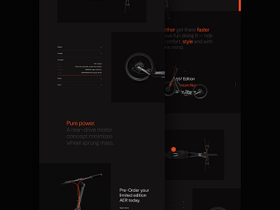 AER aer design electric scooter ui ux web design website