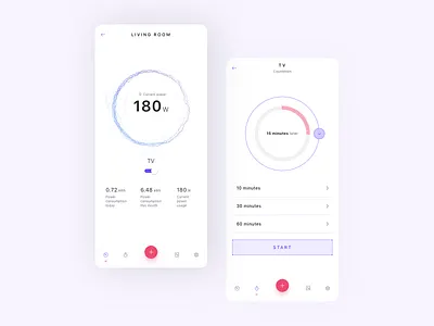 Smart home app - device details app app design clean design clean ui countdown countdowntimer interface design mobile app mobile application particles schedule schedule app smart home smart home app smarthome stopwatch timer timer app ui ux