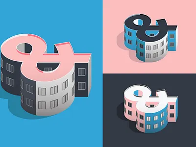 Buildiq Sans Pro Ampersand ampersand art branding building design glyphs icon illustration isometric logo photoshop typeface typography vector